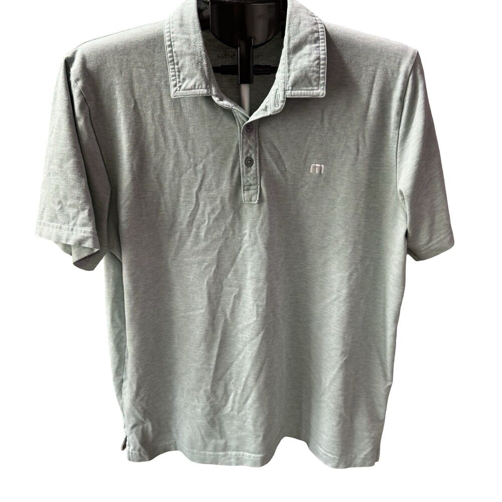 Travis Mathew Shirt Mens Large Green Polo Golf Preppy Vacation Pima Cotton